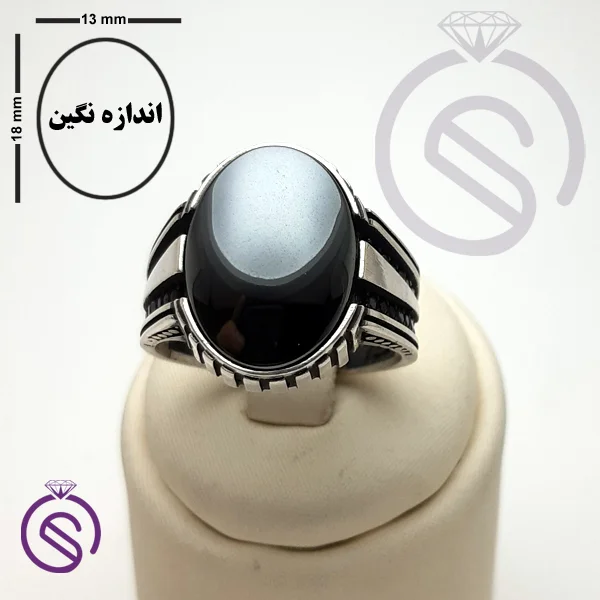 انگشتر نقره حدید مردانه مدل مازراتی