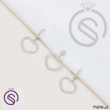 نیم ست نقره زنانه مدل قلب کد 71210