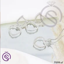 نیم ست نقره زنانه مدل قلب کد 71210