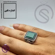 انگشتر عقیق سبز مدل هامان