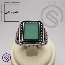 انگشتر عقیق سبز مدل هامان