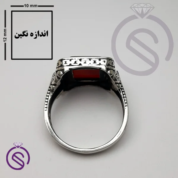 انگشتر عقیق قرمز مدل هامان