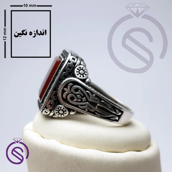 انگشتر عقیق قرمز مدل هامان