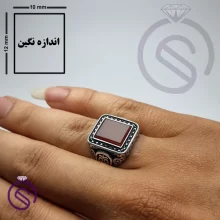انگشتر عقیق قرمز مدل هامان