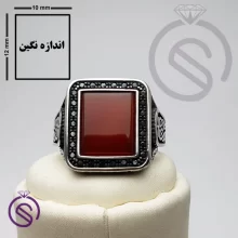 انگشتر عقیق قرمز مدل هامان