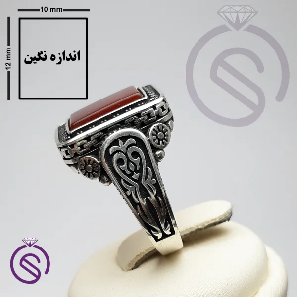 انگشتر عقیق قرمز مدل هامان