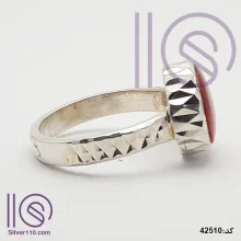انگشتر نقره دستساز صفوی عقیق یمنی کد 42510