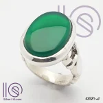 انگشتر نقره دستساز عقیق سبز کد 42521 انگشتر نقره دستساز عقیق سبز کد 42521