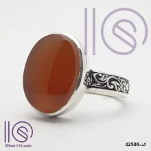انگشتر نقره دستساز عقیق یمنی کد 42506