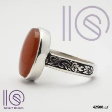 انگشتر نقره دستساز عقیق یمنی کد 42506