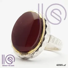 انگشتر نقره دستساز عقیق یمنی کد 42505