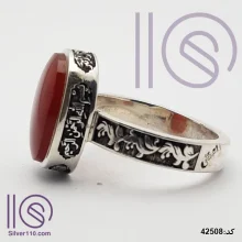 انگشتر نقره دستساز عقیق یمنی کد 42508