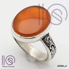 انگشتر نقره دستساز عقیق یمنی کد 42509