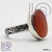 انگشتر نقره دستساز عقیق یمنی کد 42509