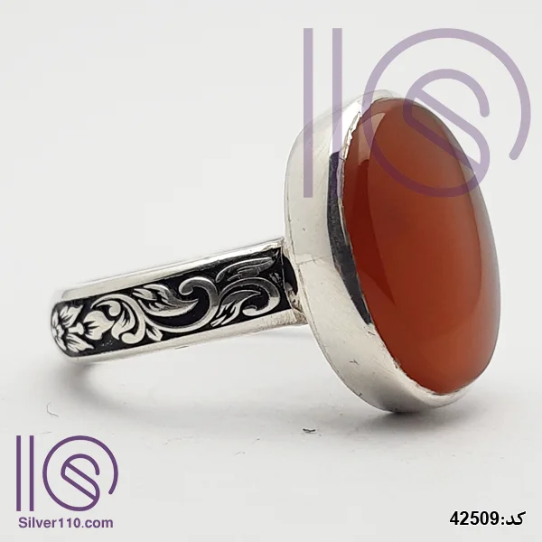 انگشتر نقره دستساز عقیق یمنی کد 42509
