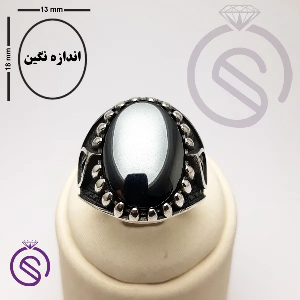 انگشتر نقره حدید مردانه مدل امید