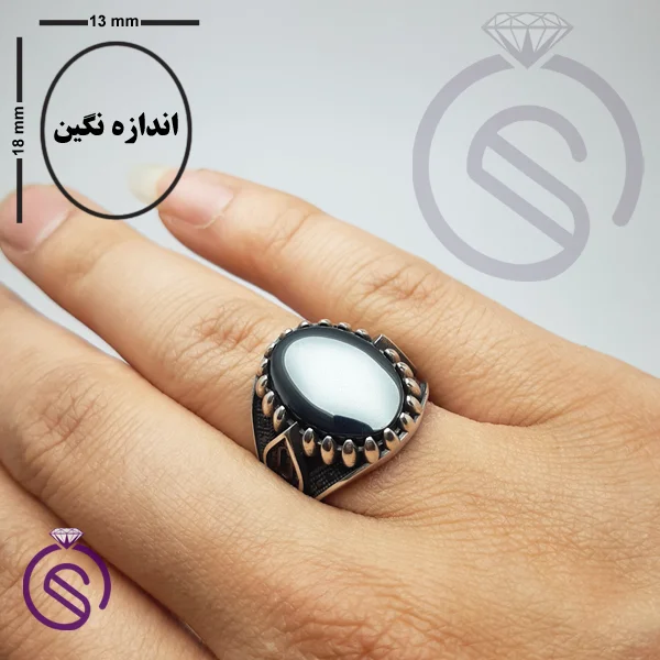 انگشتر نقره حدید مردانه مدل امید