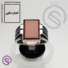 انگشتر عقیق قرمز مدل هرمس
