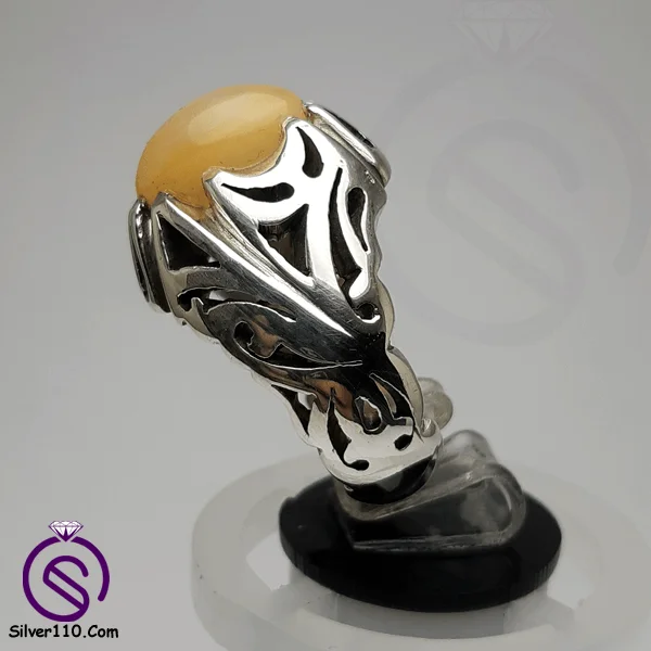 انگشتر اوپال عسلی مدل کیمیا