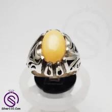 انگشتر اوپال عسلی مدل کیمیا
