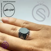 انگشتر عقیق سیاه مدل هورام
