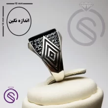 انگشتر عقیق سیاه مدل هورام