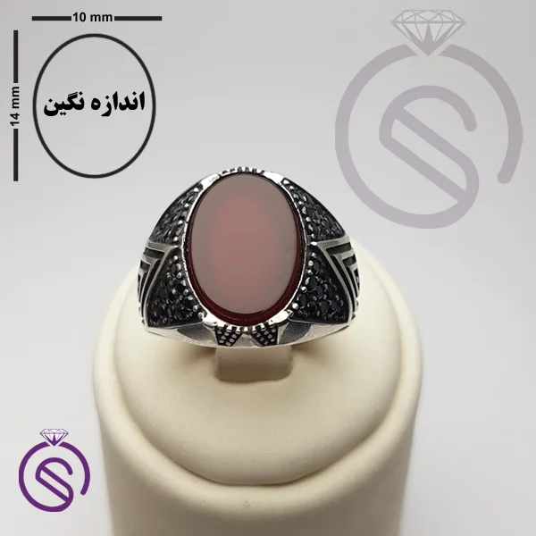 انگشتر عقیق قرمز مدل هورام