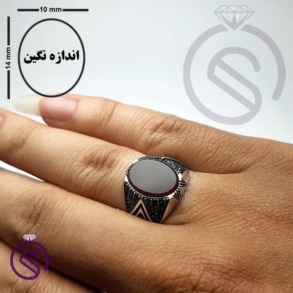 انگشتر عقیق قرمز مدل هورام