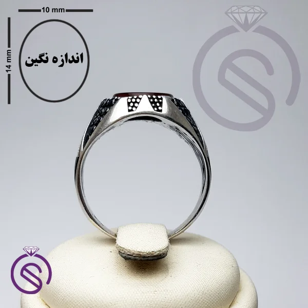 انگشتر عقیق قرمز مدل هورام