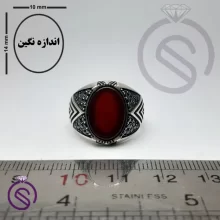 انگشتر عقیق قرمز مدل هورام