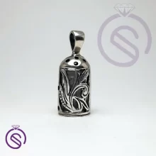 13758گردنبند نقره حرز امام جواد مدل برگ کد 13706
