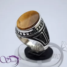 13776انگشتر نقره تایگر مردانه مدل لیندا کد 12137