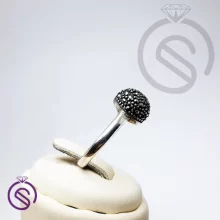 انگشتر نقره مارکازیت زنانه مدل توپی