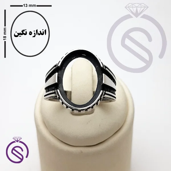رکاب انگشترنقره مردانه مدل مازراتی
