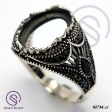 رکاب انگشتر نقره مردانه مدل دماوند