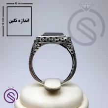 انگشتر نقره عقیق سیاه مردانه مدل هامان