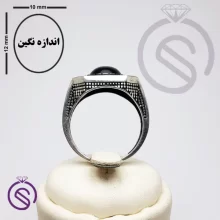 انگشتر نقره عقیق سیاه مردانه مدل کاوه
