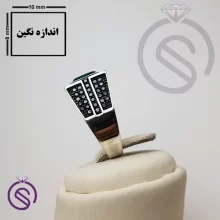 انگشتر نقره عقیق سبز مردانه مدل داراب