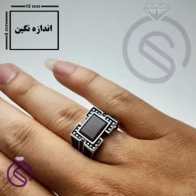انگشتر نقره عقیق قرمز مردانه مدل داراب