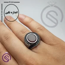 انگشتر نقره عقیق قرمز مردانه مدل فرشاد