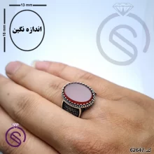 انگشتر نقره عقیق قرمز مردانه مدل ایلیا