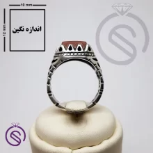 انگشتر نقره عقیق قرمز مردانه مدل خرداد