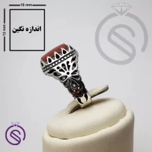 انگشتر نقره عقیق قرمز مردانه مدل خرداد