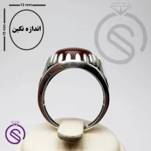 انگشتر نقره عقیق قرمز مردانه مدل امید
