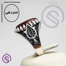 انگشتر نقره عقیق قرمز مردانه مدل امید