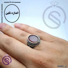 انگشتر نقره عقیق قرمز مردانه مدل پارسا