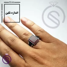 انگشتر نقره عقیق قرمز مردانه مدل تاجیک