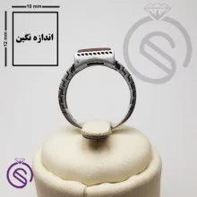 انگشتر نقره عقیق قرمز مردانه مدل تاجیک