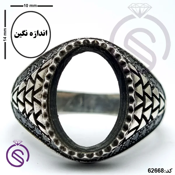 رکاب انگشتر نقره مردانه مدل داروین