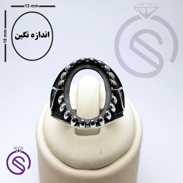 رکاب انگشتر نقره مردانه مدل امید